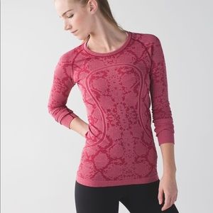 Lululemon Swiftly Tech Long Sleeve Heathered Red